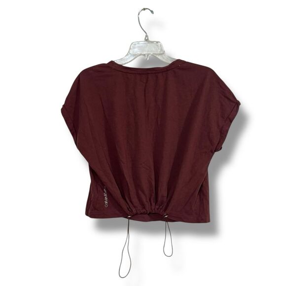 Calvin Klein Pink Performance Drawstring Tee Medium Oversized Activewear Top - Picture 2 of 9